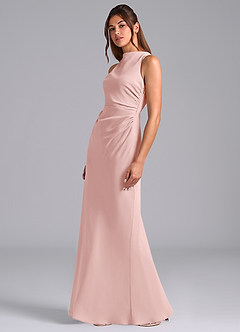 Azazie Evadne Suknie dla druhen Osłona Pofałdowany Szyfon Do ziemi Sukienka image5