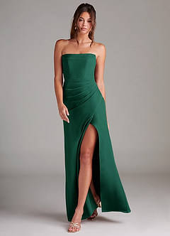 Azazie Leonis Bridesmaid Dresses Emerald Sheath Strapless Chiffon Convertible Dress image7