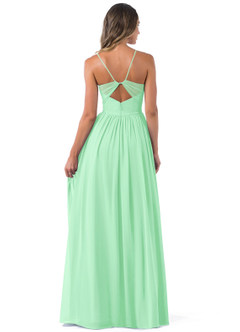 Azazie Cora Bridesmaid Dresses Mint Green A-Line Pleated Chiffon Dress image6