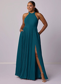 Barbie ♥ Azazie Bridesmaid Dresses Ink Blue A-Line Pleated Chiffon Dress image11