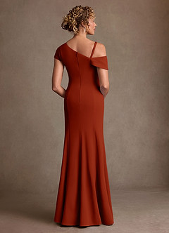 Azazie Rachael Suknie dla Matki Panny Młodej Osłona Zza ramienia Rozciągliwy Krep Długość podłogi Sukienka image3