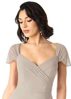 Azazie Tancie Bridesmaid Dresses Frost A-Line Off the Shoulder Chiffon Convertible Dress image4
