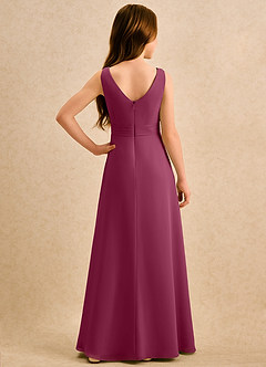 Azazie Chibi Girls Formal Sukienki dla dziewczynek sypiących kwiaty Linia A Pofałdowany Szyfon Długość podłogi Sukienka image2