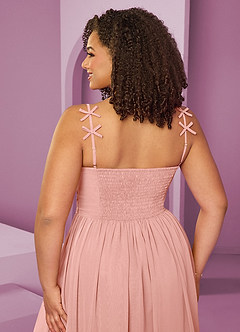 Barbie ♥ Azazie Robes de demoiselle d'honneur Robe Trapèze en Mousseline de soie Plissée Rosette image9