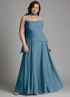 Azazie Gabriela Brudepigekjoler A-linje Korset Chiffon Gulv-længde Kjole image18