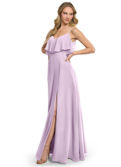 Azazie Jean At-home Try On Dresses Auburn A-Line Chiffon Convertible Dress image4