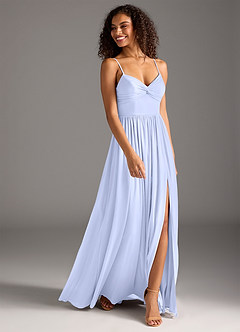 Azazie Zeya Bridesmaid Dresses Lavender A-Line Pleated Mesh Dress image3