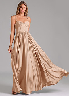 Azazie Akiko Bridesmaid Dresses English Rose A-Line Sweetheart Neckline Stretch Satin Dress image5