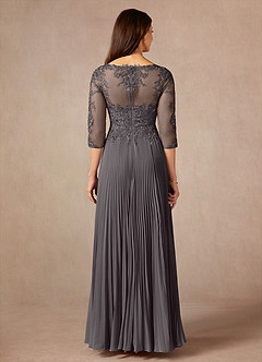 Azazie Corinne Mother of the Bride Dresses Steel Grey A-Line Sequins Chiffon Dress image4
