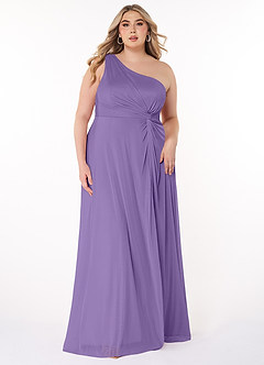 Azazie Brooke Bridesmaid Dresses Tahiti A-Line One Shoulder Mesh Dress image6