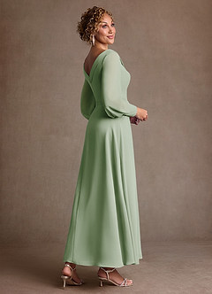 Azazie Paterson Suknie dla Matki Panny Młodej Linia A Pofałdowany Szyfon Długość kostki Sukienka image4