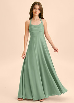 Azazie Kady Junior Matcha A-Line Sweetheart Neckline Chiffon Dress image1
