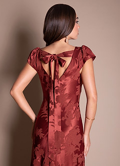 Lenice Rojo Caoba Vestido largo image4