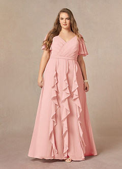 Azazie Watson Abiti per la Madre della Sposa Abito A-Line in Chiffon con Scollo a V Rosetta image6