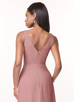 Azazie Nala Bridesmaid Dresses Dusty Rose A-Line Pleated Chiffon Dress image5