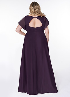 Azazie Rylee Bridesmaid Dresses Plum A-Line Pleated Chiffon Dress image7