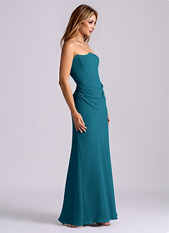 Azazie Debby Bridesmaid Dresses Ink Blue Mermaid Strapless Chiffon Dress image5