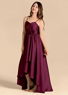 Azazie Catalina Junior Vestido de Mora de Satén Elástico de Corte en A con Escote de Corazón image7