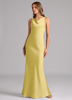 Azazie Allettie Robes de demoiselle d'honneur Robe Sirène en Satin extensible Canari image5
