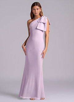 Azazie Yuanna 신부 들러리 드레스 인어 한쪽 어깨 쉬폰 바닥 길이 드레스 image4