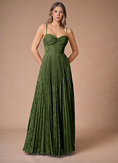 Akiko Olive Pleated Maxi Dress image3