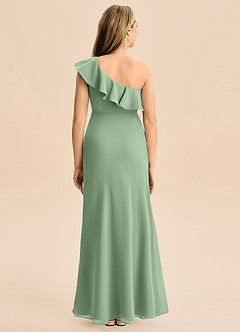 Azazie Alissa Junior Matcha A-Line Ruched Chiffon Dress image6
