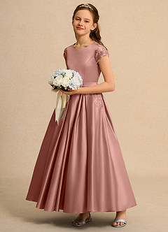 Azazie Bunny Girl Blumenmädchenkleider Ballkleid Spitze Kleid Zedernrose image6