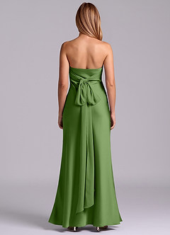 Azazie Ailanie Brudtärnklänningar Klä av Tubklänning i Stretch Satin Axelbandslös Basilika image7