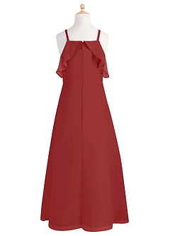 Azazie Dakota Junior Jurk van Chiffon met A-Lijn Off the Shoulder Roest image11
