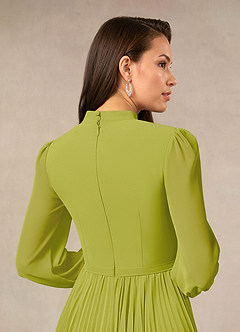 Azazie Adellah Abiti per la Madre della Sposa Abito A-Line in Chiffon Plissettato Citronella image4