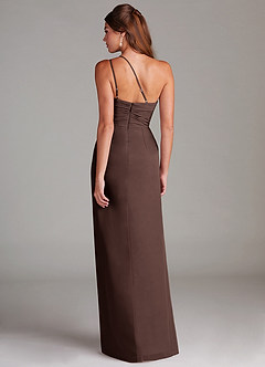 Azazie Eren Brudtärnklänningar Klä av Tubklänning i Chiffong Ena axeln Ganache image7