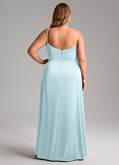 Azazie Azuree Brudtärnklänningar Klä av A-Linje i Stretch Satin Plisserad Molnblått image10