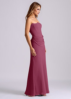 Azazie Debby Bridesmaid Dresses Mulberry Mermaid Strapless Chiffon Dress image5