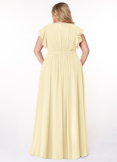 Azazie Daphne Modest Bridesmaid Dresses A-Line Ruffled Chiffon Floor-Length Dress image7