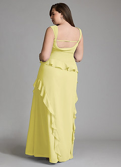 Azazie Sloane Bridesmaid Dresses Lemon Sorbet A-Line Sweetheart Neckline Chiffon Dress image9