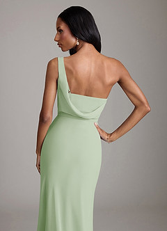 Azazie Madelyn Bridesmaid Dresses Dusty Sage Mermaid One Shoulder Chiffon Convertible Dress image9