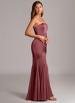 Azazie Uma Final Sale Desert Rose Mermaid Strapless Chiffon Convertible Dress image4