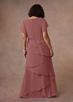 Azazie OHara Mother of the Bride Dresses Desert Rose A-Line V-Neck Chiffon Dress image14