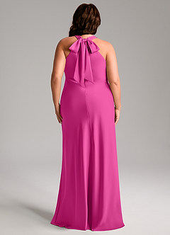 Azazie Doretta Bridesmaid Dresses Fuchsia Mermaid Pleated Stretch Satin Dress image10