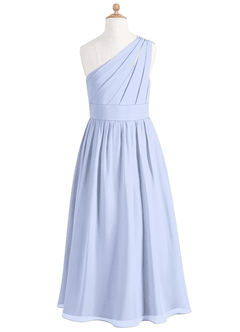 Azazie Molly Junior Ice A-Line Pleated Chiffon Dress image7