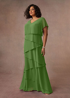 Azazie OHara Mother of the Bride Dresses Basil A-Line V-Neck Chiffon Dress image13