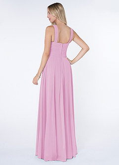 Azazie Kaleigh Robes de demoiselle d'honneur Robe Trapèze en Mousseline de soie Plissée Rose Bonbon image4