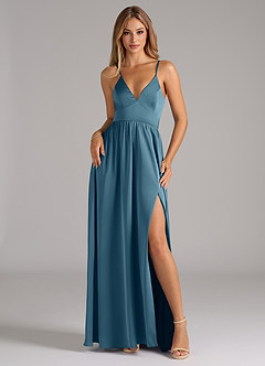 Azazie Aaida Bridesmaid Dresses Bermuda A-Line Corset Stretch Satin Dress image1