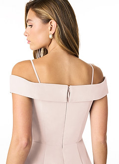 Azazie Lecia Brautjungfernkleider Wandelbar Empire Schulterfrei, plissiert Chiffon Kleid Blassrosa image5