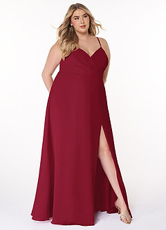 Azazie Everleigh Bridesmaid Dresses Burgundy A-Line Sweetheart Pleated Chiffon Dress image8