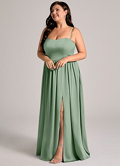 Azazie Calianna Bridesmaid Dresses Matcha A-Line Off the Shoulder Stretch Satin Convertible Dress image10