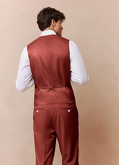 front James Terracotta Structured Stretch Suit Vest