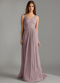 Azazie Keyla Bridesmaid Dresses Dusk A-Line Pleated Mesh Dress image4