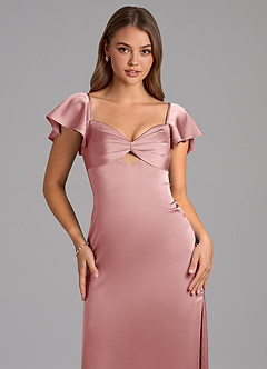 Azazie Demia 신부 들러리 드레스 쉬스 스윗하트 네크라인 스트레치 새틴 발목 길이 드레스 image7