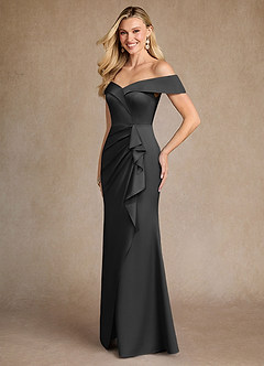Azazie Laredo vestidos de madre de la novia Vestido de Negro de Satén Elástico de Sirena con Vestidos sin tirantes image2
